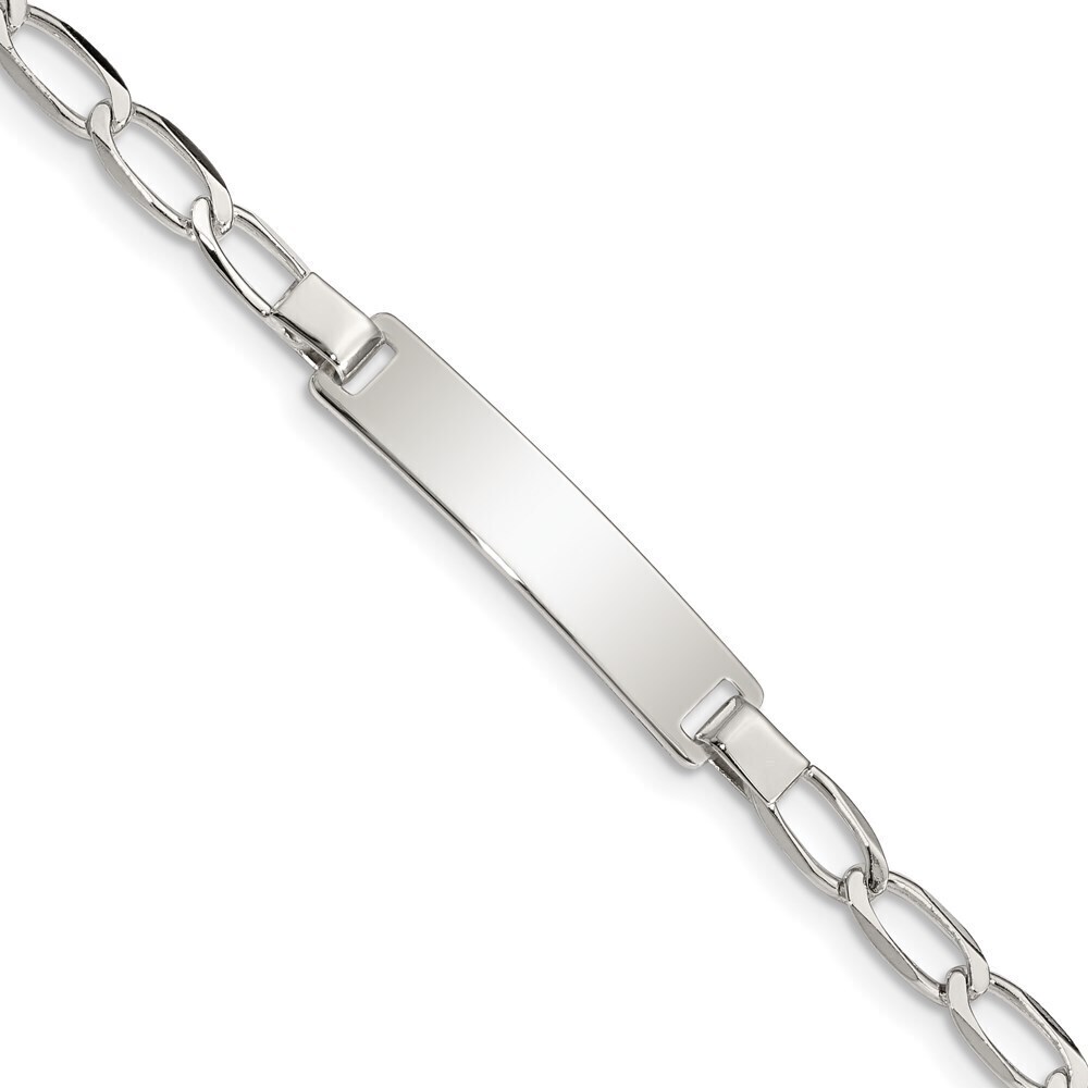 Kazi Luxury Sterling Silver Polished Engraveable ID Bracelet